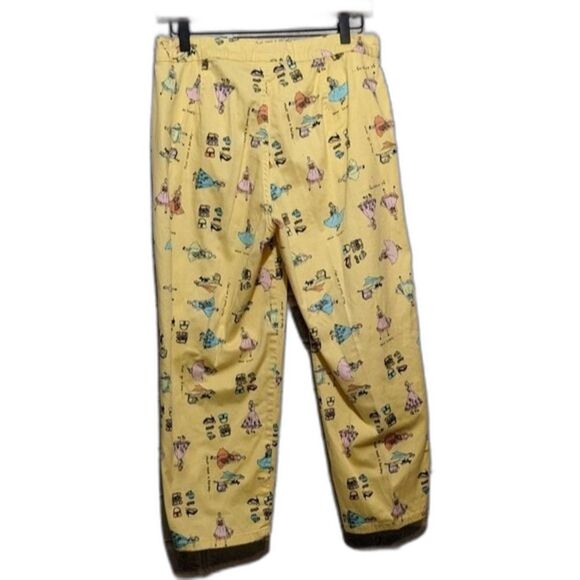 Vintage Bill Blass capri pants yellow woman pattern cotton EUC how lovely sz 8 - Picture 2 of 9